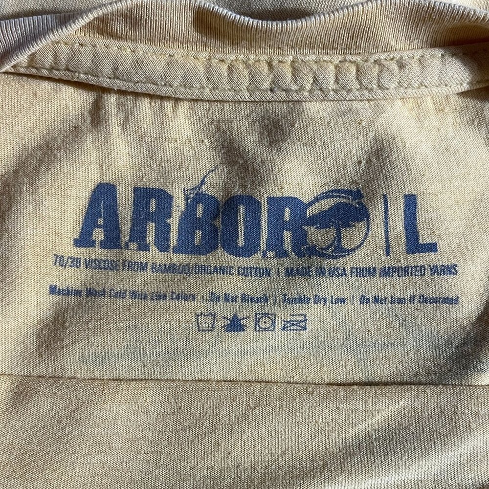 Arbor Thrashed Organic Cotton Bamboo Graphic Tshirt Mens L Skater Grunge Patina - Picture 9 of 9